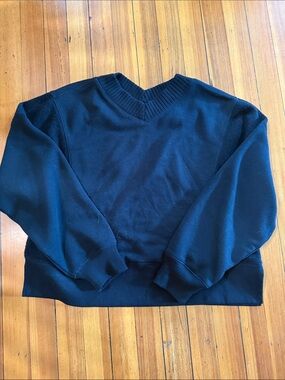 Aerie Double V neck Black Sweat shirt